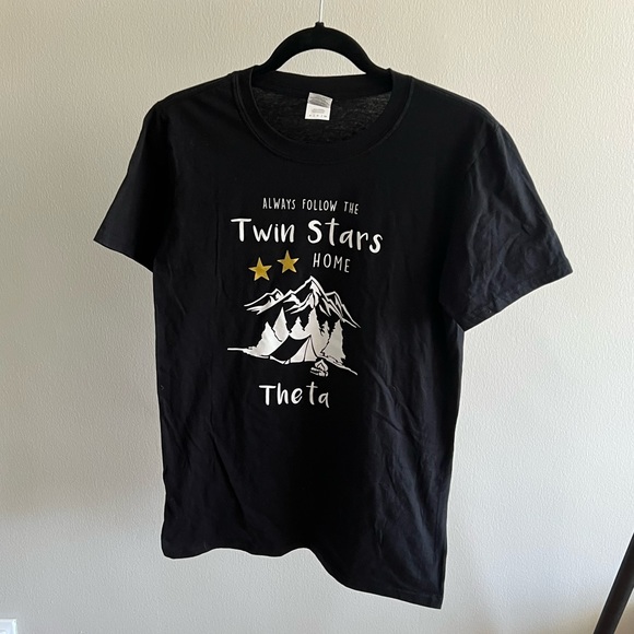 Kappa Alpha Theta Sorority Follow The Twin Stars Home T-Shirt - Picture 3 of 8